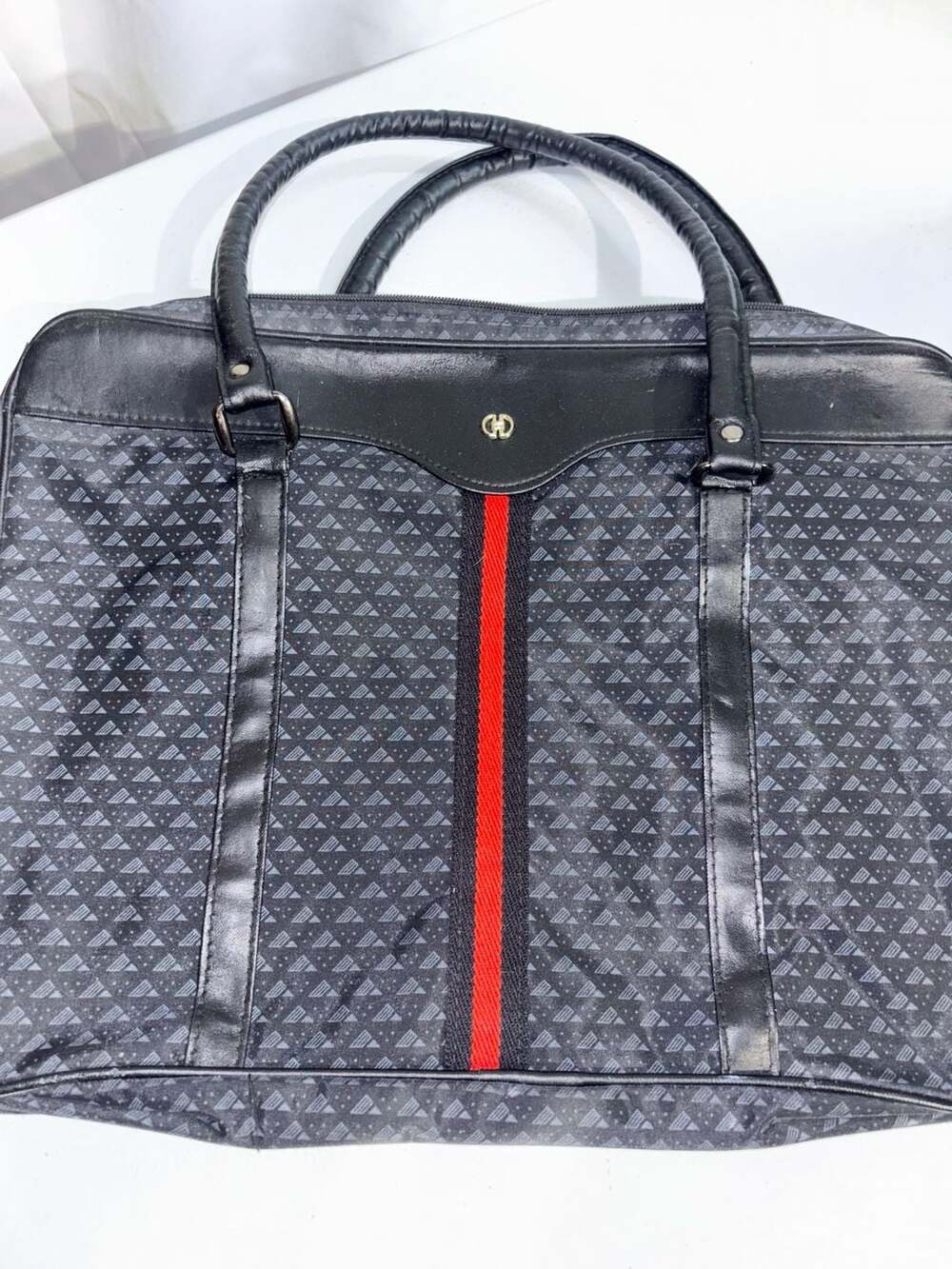 Vintage Gucci Micro GG Diamante Web Stripe Briefcase Handbag